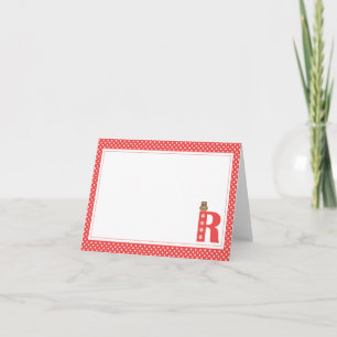 Letter R met Uil Blank Note Kaart