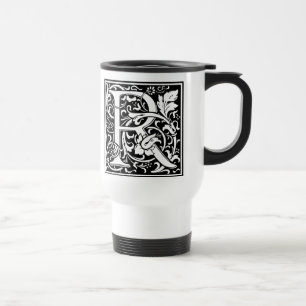 Letter R Middeleeuwse Monogram Art Nouveau Reisbeker