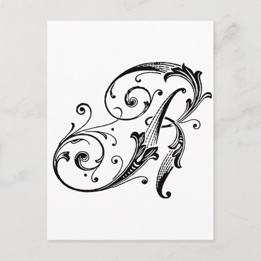 Letter R Monogram Briefkaart (Voorkant)