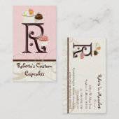 Letter R Monogram Dessert Bakkerij Visitekaartjes (Voorkant / Achterkant)