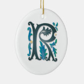Letter R Monogram Keramisch Ornament (Rechts)