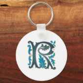 Letter R Monogram Sleutelhanger (Voorkant)