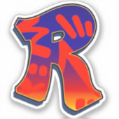 Letter R -  Night Sky Sticker (Voorkant)