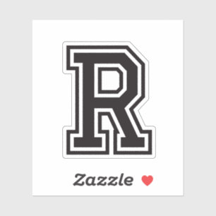 Letter R sportief collegelettertype alfabet Sticker