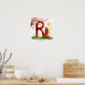 Letter R Sunrise Fairy Poster Golden Sun Alphabet  (Cuisine)