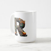 Letter R Thanksgiving style turkey Koffiemok (Voorkant links)