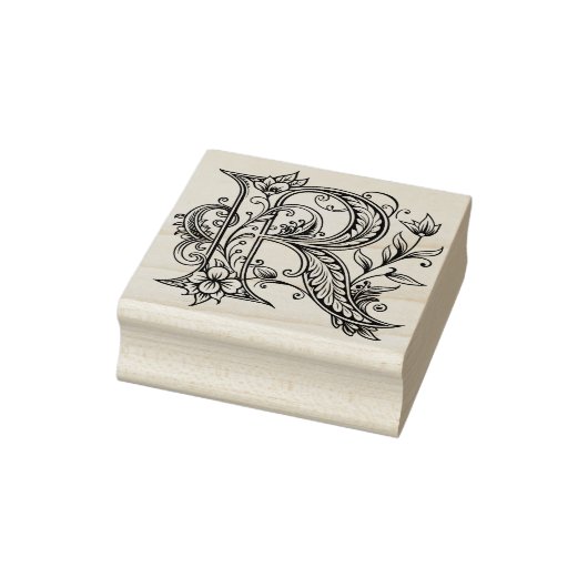 Letter R Wood Art Rubber Stamp Rubberstempel (Stempel)