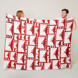 letter, rood, wit, hart, geschenk, liefde, i + lie fleece deken