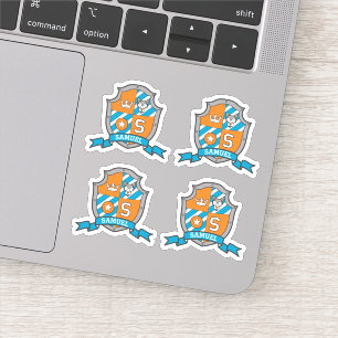 Letter S aangepaste naam Samuel wolf dog messghts Sticker