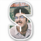 Letter S Alphabet & Photo Custom-Cut Vinyl Sticker (Devant)