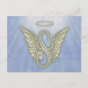 Letter S Angel Monogram Briefkaart