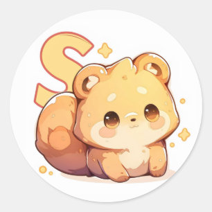 Letter S Anime Dier Ronde Sticker
