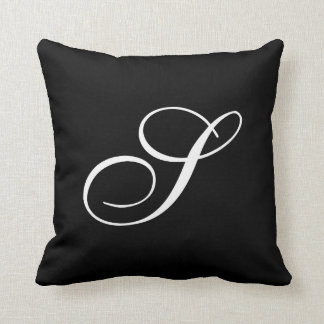 Letter S Black Monogram Pillow Kussen