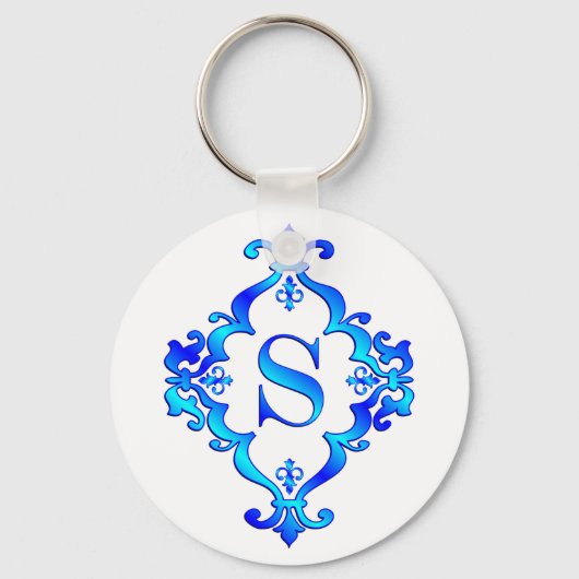 Letter S Blue Sleutelhanger (Voorkant)