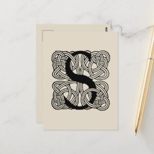 Letter S  Celtic Knot Monogram Briefkaart