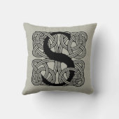 Letter S  Celtic Knot Monogram Kussen (Achterkant)