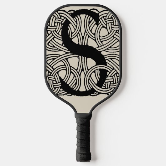 Letter S  Celtic Knot Monogram Pickleball Paddle (Voorkant)