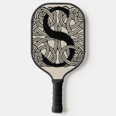 Letter S  Celtic Knot Monogram Pickleball Paddle (Achterkant)