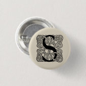 Letter S Celtic Knot Monogram Ronde Button 3,2 Cm (Voorkant /achterkant)