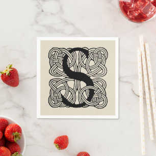 Letter S  Celtic Knot Monogram Servet