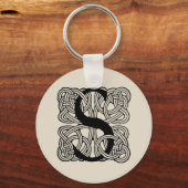 Letter S  Celtic Knot Monogram Sleutelhanger (Voorkant)