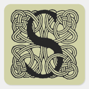 Letter S  Celtic Knot Monogram Vierkante Sticker