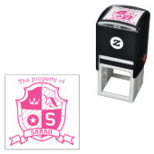 Letter S crest aangepaste naam eenhoorn kinder bib Zelfinktende Stempel (In situ)