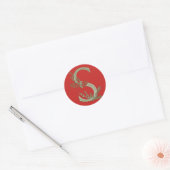 Letter S-kerstmonogram Ronde Sticker (Envelop)