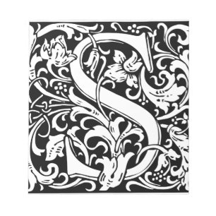 Letter S Medieval Monogram  Initiaal Notitieblok