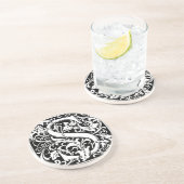 Letter S Medieval Monogram Initiaal Zandsteen Onderzetter (Zijkant)