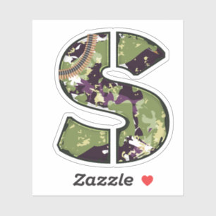 Letter S met militaire camouflage Textuur Sticker