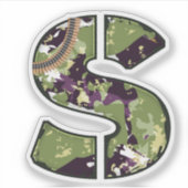 Letter S met militaire camouflage Textuur Sticker (Voorkant)