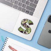 Letter S met militaire camouflage Textuur Sticker (Laptop met iPhone)