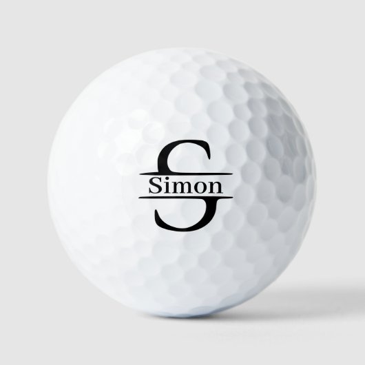 Letter S Monogram Aangepaste naam Golfballen (Voorkant)