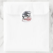 Letter S Monogram Amerikaanse vlag Ronde Sticker (Tas)