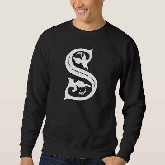  letter S Monogram Black White "S" Initialen Trui (Voorkant)