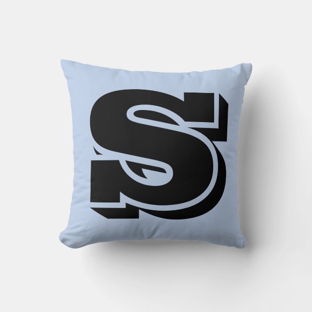 LETTER S MONOGRAM BLAUW KUSSEN (Voorkant)