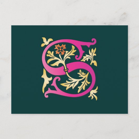 Letter S Monogram Briefkaart (Voorkant)