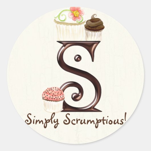 Letter S Monogram Cupcake Logo Zakelijke Stickers (Voorkant)