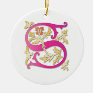 Letter S Monogram Keramisch Ornament