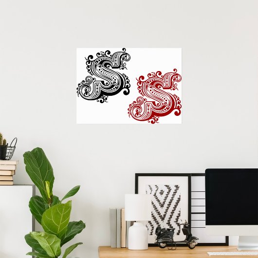 letter S monogram Poster