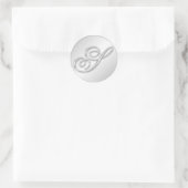Letter S script initiaal faux zilver monogram guns Ronde Sticker (Tas)