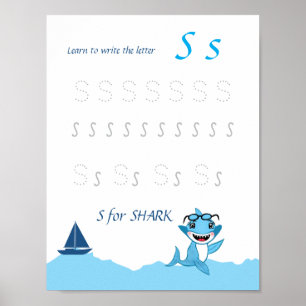 Letter S Volgposter voor Kinderen Poster