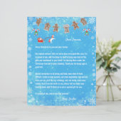 Letter Santa Unicorn Snowflakes Snoep Blue Xmas (Staand voorkant)
