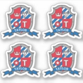 Letter T aangepaste naam Samuel wolf dog ridders k Sticker (Voorkant)