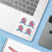 Letter T aangepaste naam Samuel wolf dog ridders k Sticker (Laptop met iPhone)