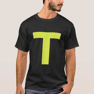 Letter T in Yellow on Green Costume Halloween Part T-shirt