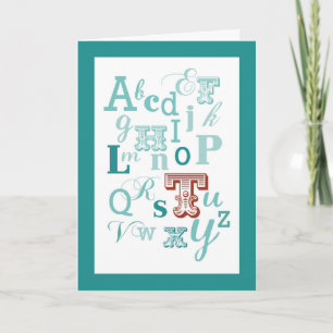 Letter T Initiaal Name Alphabet Birthday Blauwgroe Kaart