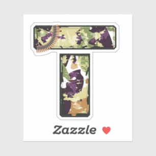 Letter T met militaire camouflage Textuur Sticker