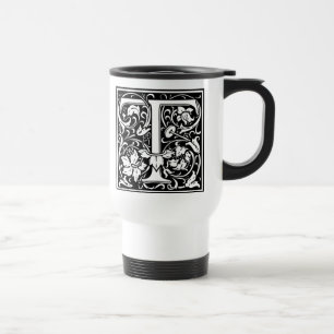 Letter T Middeleeuwse Monogram Art Nouveau Reisbeker